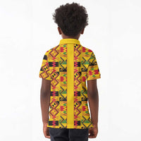 Proud Black Nurse RN Kid Polo Shirt African Stethoscope Kente Pattern