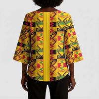Proud Black Nurse RN Kimono Sleeve Blouse African Stethoscope Kente Pattern