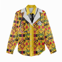 Proud Black Nurse RN Women Casual Shirt African Stethoscope Kente Pattern