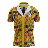 Proud Black Nurse RN Zipper Polo Shirt African Stethoscope Kente Pattern