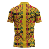 Proud Black Nurse RN Zipper Polo Shirt African Stethoscope Kente Pattern