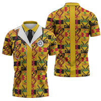 Proud Black Nurse RN Zipper Polo Shirt African Stethoscope Kente Pattern