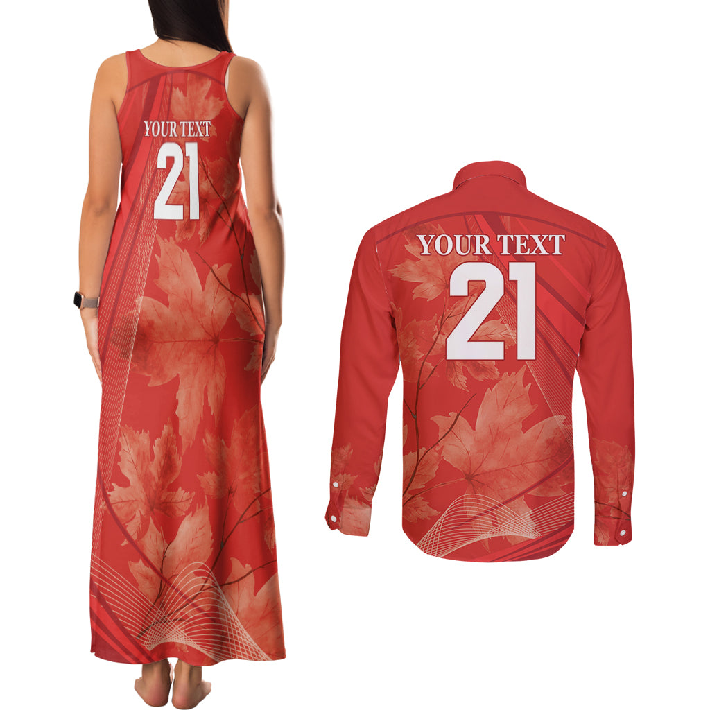 Canada Cricket World Cup 2024 Couples Matching Tank Maxi Dress and Long Sleeve Button Shirt Maple Leafers Make Champions LT9 - Wonder Print Shop
