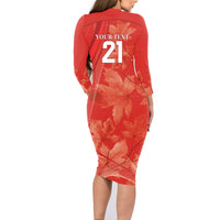 Canada Cricket World Cup 2024 Family Matching Long Sleeve Bodycon Dress and Hawaiian Shirt Maple Leafers Make Champions LT9 - Wonder Print Shop