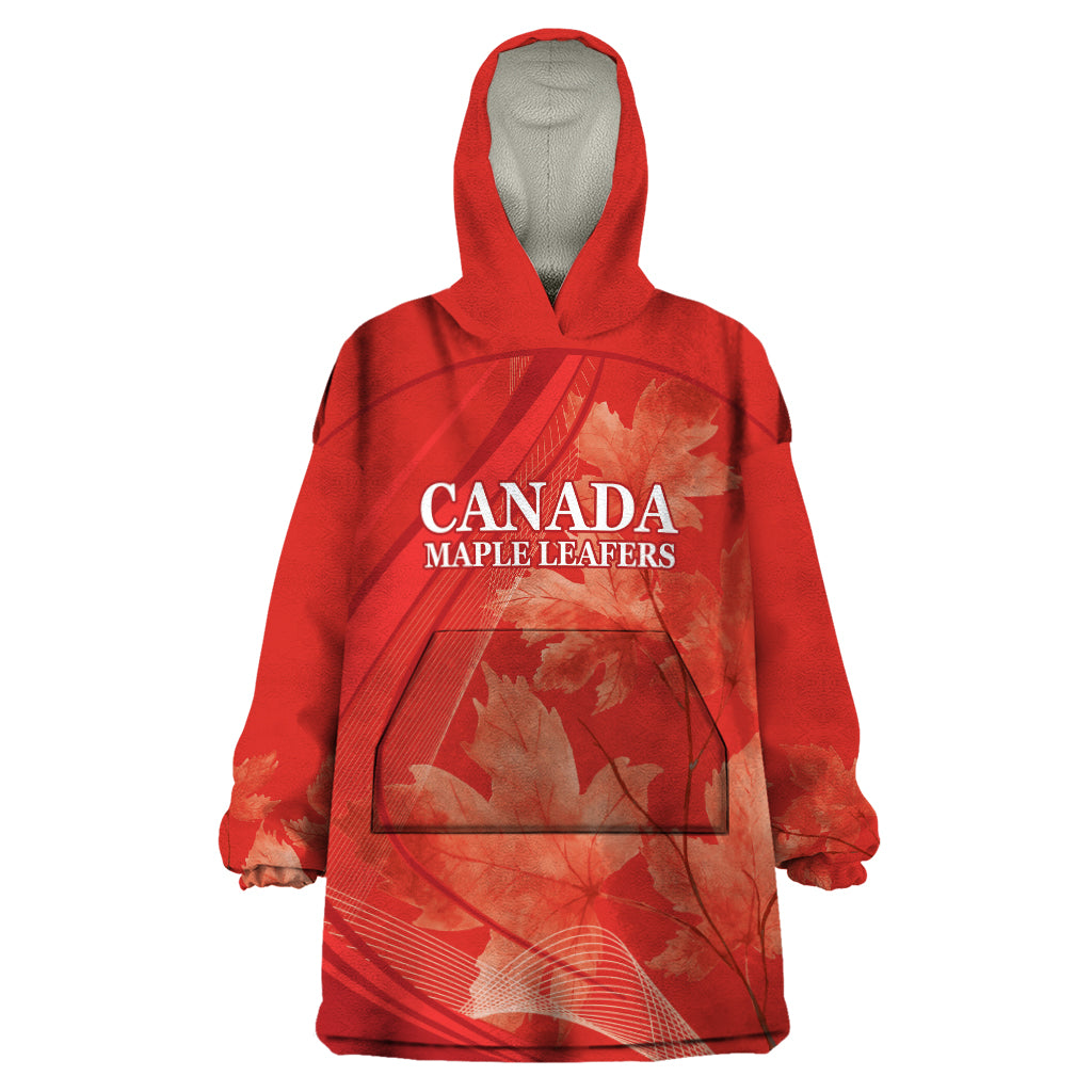 Canada Cricket World Cup 2024 Wearable Blanket Hoodie Maple Leafers Make Champions - Wonder Print Shop