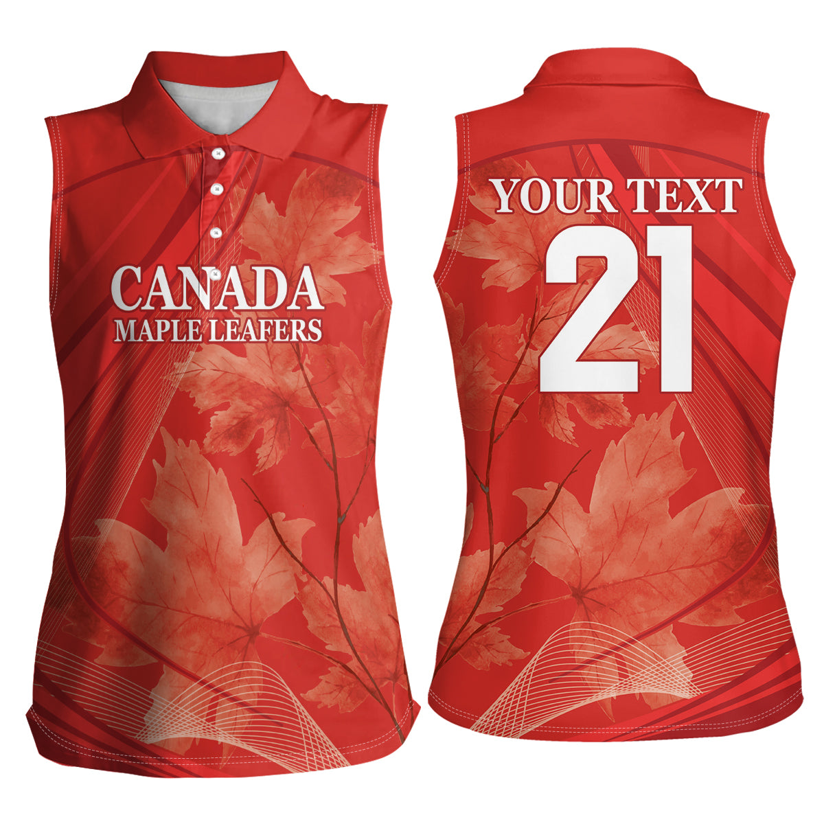 Canada Cricket World Cup 2024 Women Sleeveless Polo Shirt Maple Leafers Make Champions - Wonder Print Shop