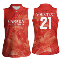 Canada Cricket World Cup 2024 Women Sleeveless Polo Shirt Maple Leafers Make Champions - Wonder Print Shop