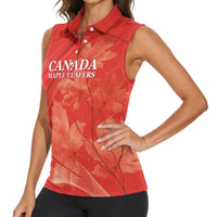 Canada Cricket World Cup 2024 Women Sleeveless Polo Shirt Maple Leafers Make Champions - Wonder Print Shop