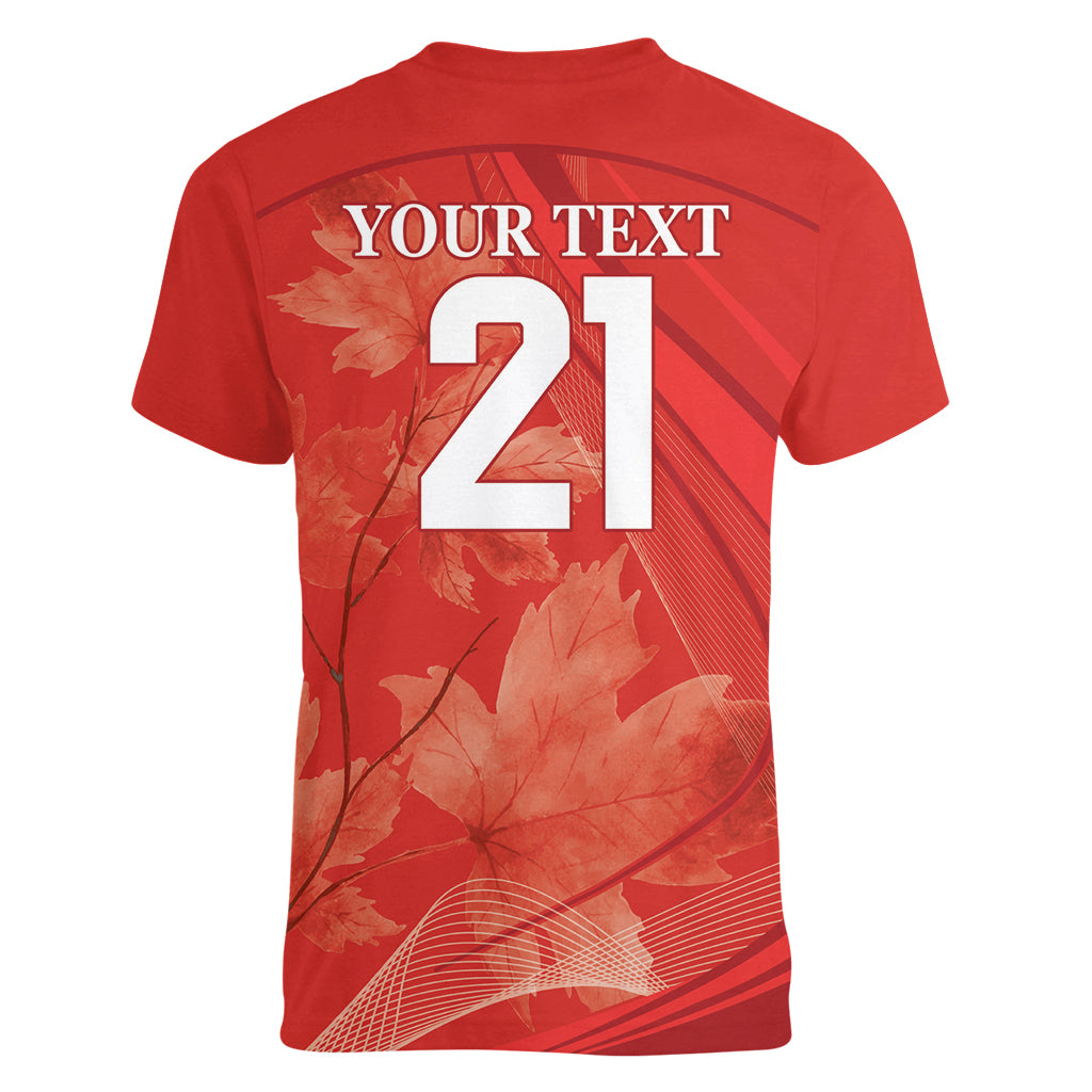 Canada Cricket World Cup 2024 Women V-Neck T-Shirt Maple Leafers Make Champions - Wonder Print Shop