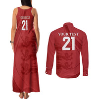 England Cricket World Cup 2024 Couples Matching Tank Maxi Dress and Long Sleeve Button Shirt Tri Lions Make Champions LT9 - Wonder Print Shop
