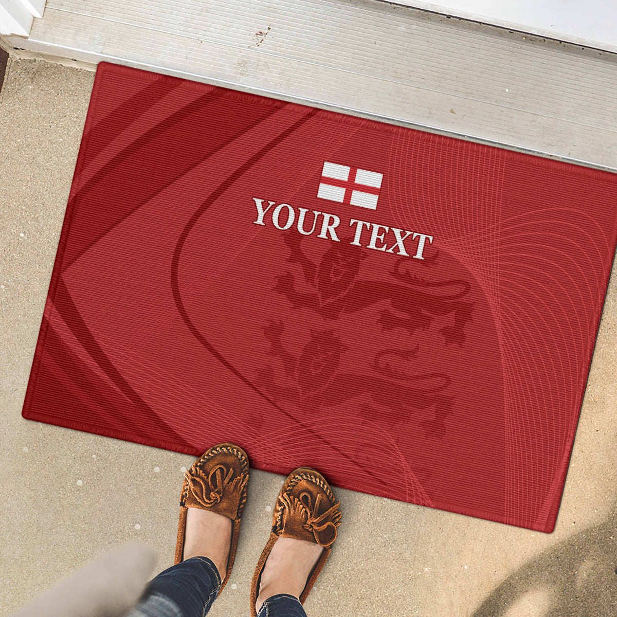 England Cricket World Cup 2024 Rubber Doormat Tri Lions Make Champions - Wonder Print Shop