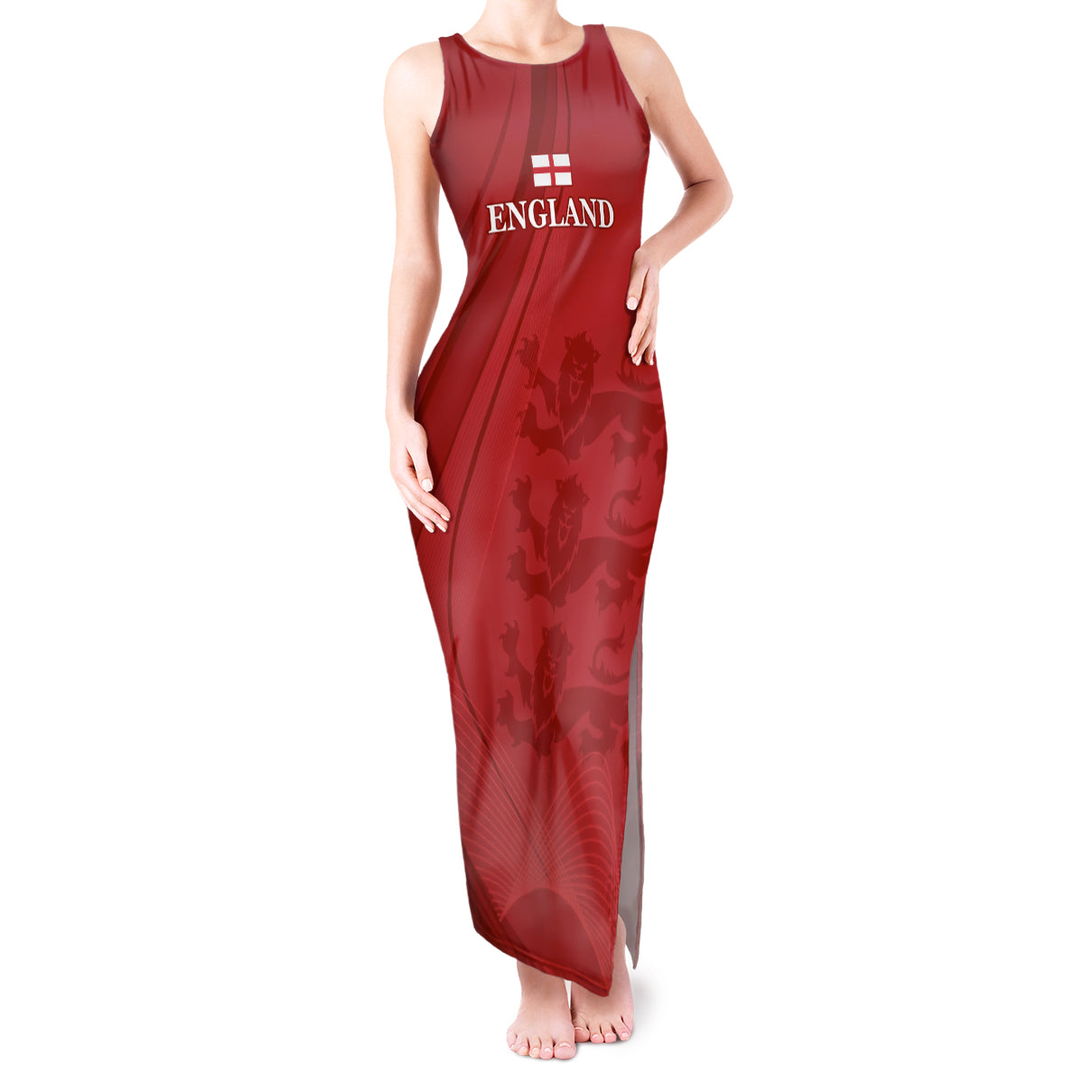 England Cricket World Cup 2024 Tank Maxi Dress Tri Lions Make Champions - Wonder Print Shop