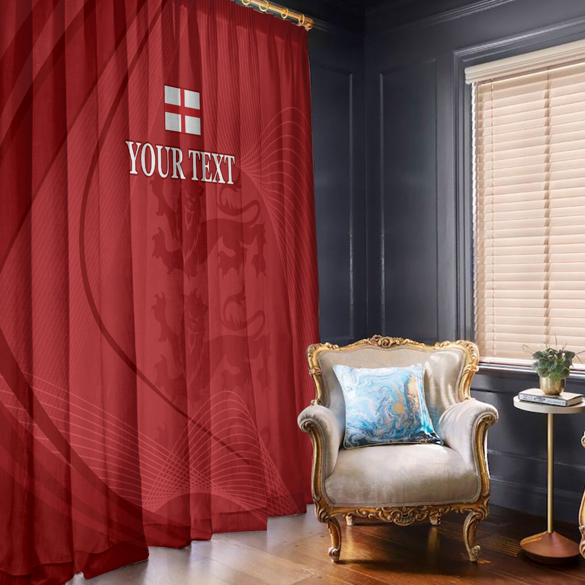 England Cricket World Cup 2024 Window Curtain Tri Lions Make Champions - Wonder Print Shop