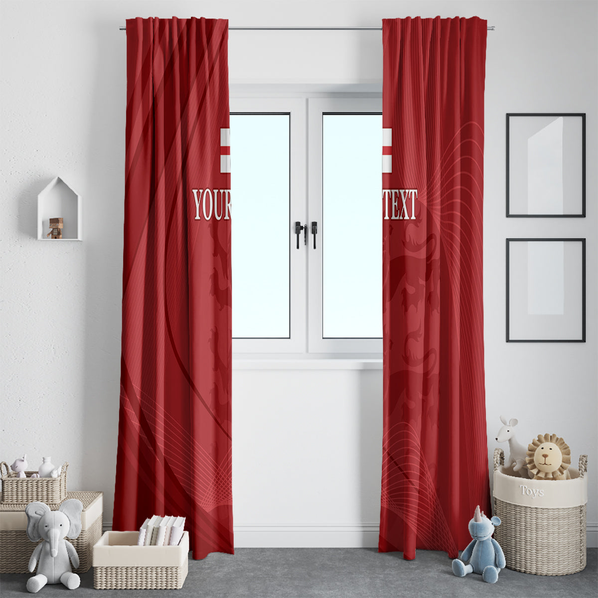 England Cricket World Cup 2024 Window Curtain Tri Lions Make Champions - Wonder Print Shop