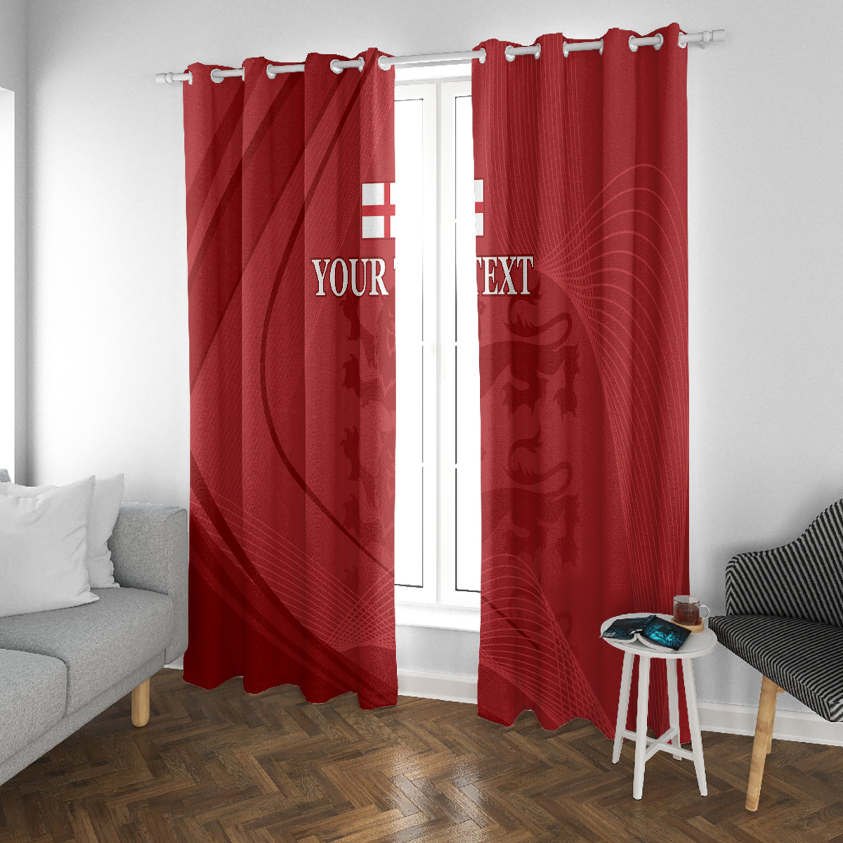 England Cricket World Cup 2024 Window Curtain Tri Lions Make Champions - Wonder Print Shop