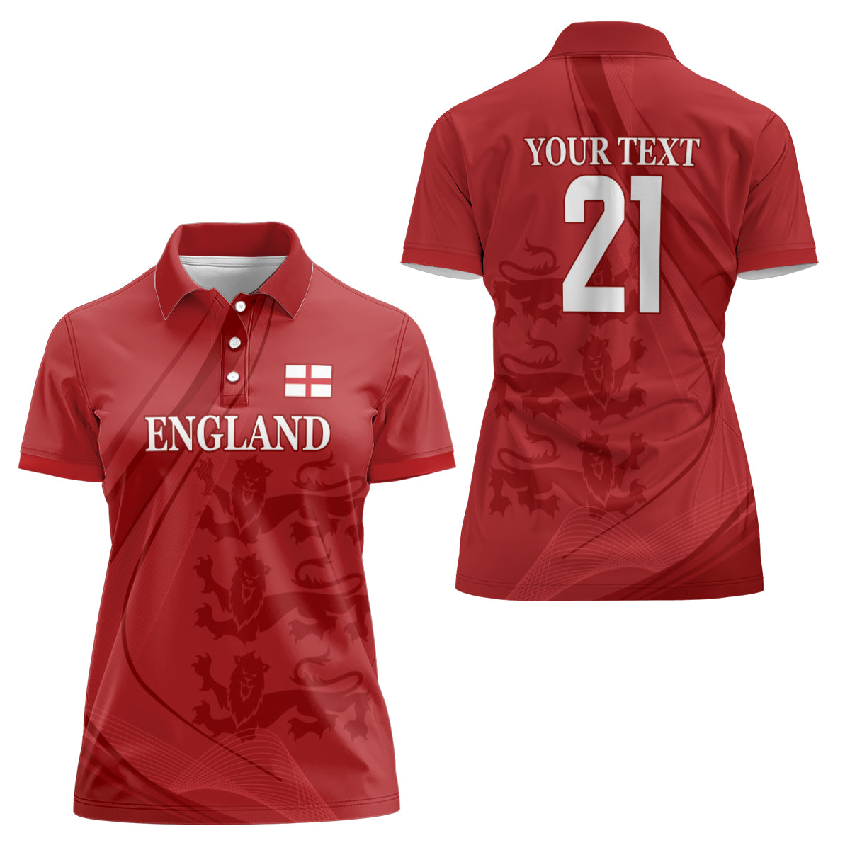 England Cricket World Cup 2024 Women Polo Shirt Tri Lions Make Champions - Wonder Print Shop