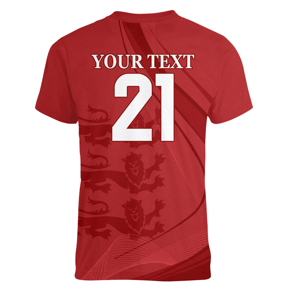 England Cricket World Cup 2024 Women V-Neck T-Shirt Tri Lions Make Champions - Wonder Print Shop