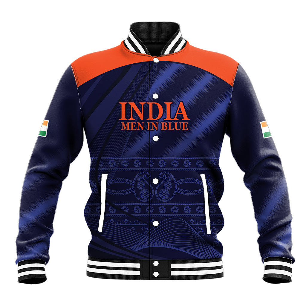 India Cricket World Cup 2024 Baseball Jacket Men In Blue Make Champions