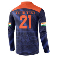 India Cricket World Cup 2024 Button Sweatshirt Men In Blue Make Champions LT9 - Wonder Print Shop