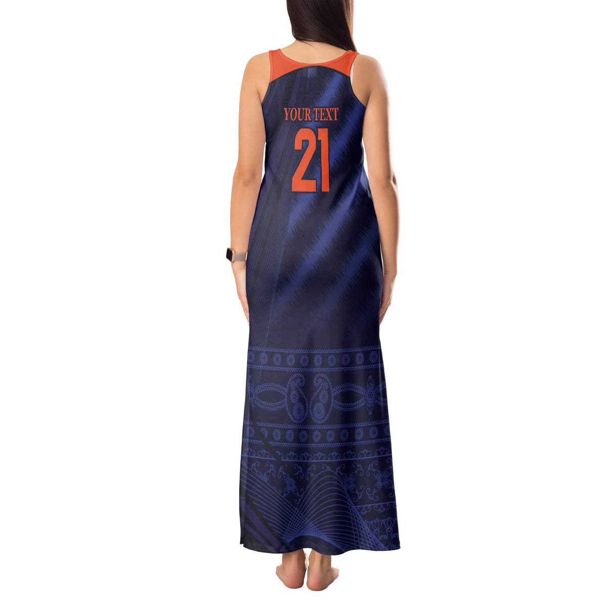 India Cricket World Cup 2024 Tank Maxi Dress Men In Blue Make Champions - Wonder Print Shop
