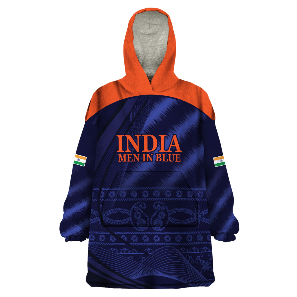 India Cricket World Cup 2024 Wearable Blanket Hoodie Men In Blue Make Champions - Wonder Print Shop