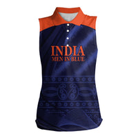 India Cricket World Cup 2024 Women Sleeveless Polo Shirt Men In Blue Make Champions - Wonder Print Shop