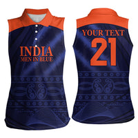 India Cricket World Cup 2024 Women Sleeveless Polo Shirt Men In Blue Make Champions - Wonder Print Shop