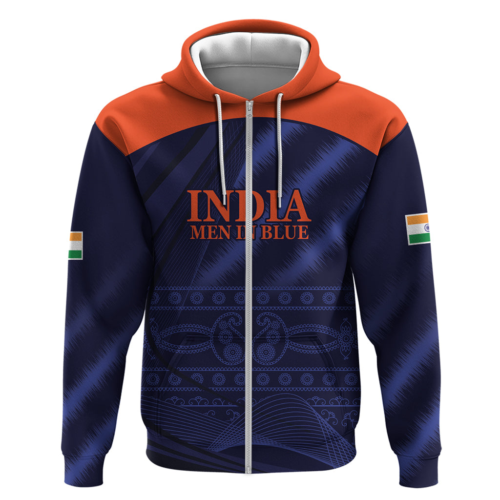 India Cricket World Cup 2024 Zip Hoodie Men In Blue Make Champions - Wonder Print Shop