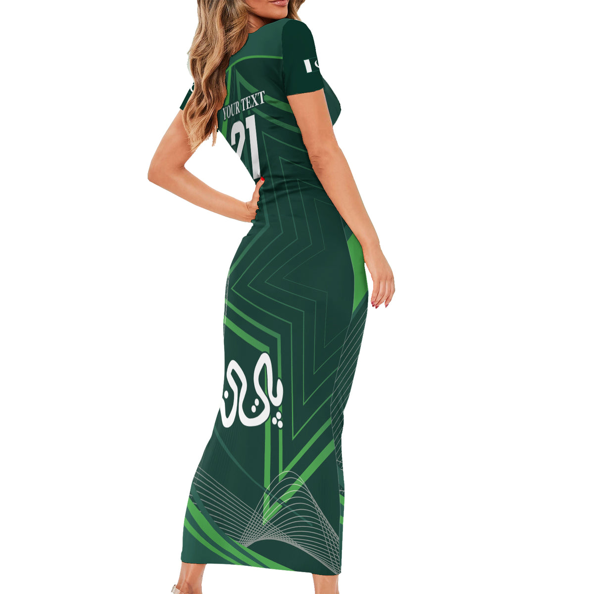 Pakistan Cricket World Cup 2024 Short Sleeve Bodycon Dress Shaheens Make Champions - Wonder Print Shop