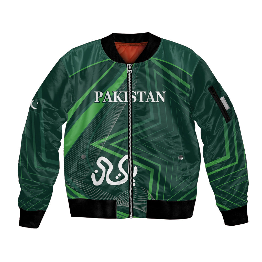 Pakistan Cricket World Cup 2024 Sleeve Zip Bomber Jacket Shaheens Make Champions - Wonder Print Shop