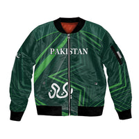 Pakistan Cricket World Cup 2024 Sleeve Zip Bomber Jacket Shaheens Make Champions - Wonder Print Shop