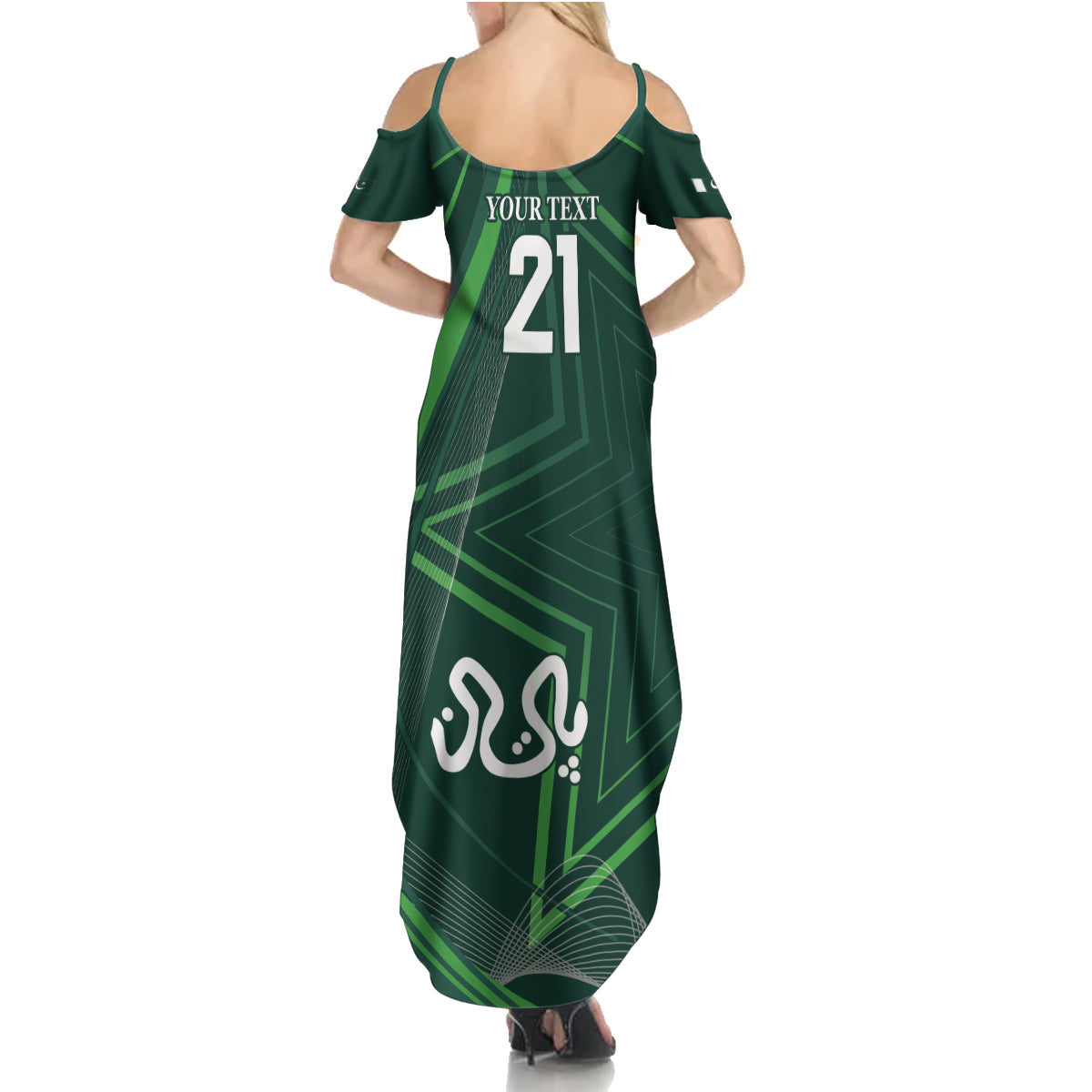 Pakistan Cricket World Cup 2024 Summer Maxi Dress Shaheens Make Champions - Wonder Print Shop