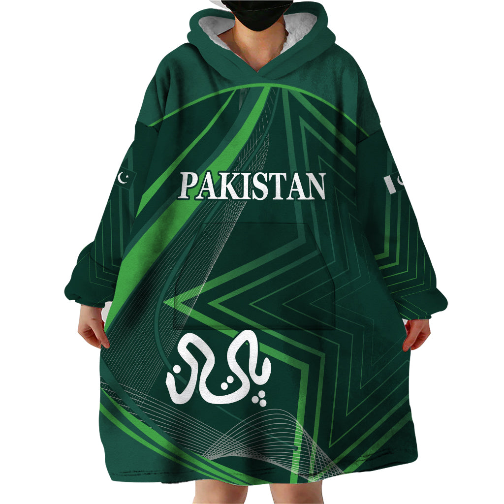 Pakistan Cricket World Cup 2024 Wearable Blanket Hoodie Shaheens Make Champions - Wonder Print Shop