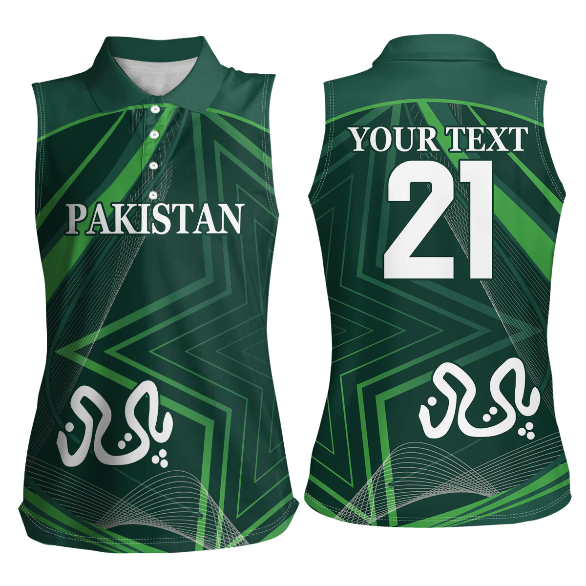 Pakistan Cricket World Cup 2024 Women Sleeveless Polo Shirt Shaheens Make Champions - Wonder Print Shop