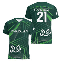 Pakistan Cricket World Cup 2024 Women V-Neck T-Shirt Shaheens Make Champions - Wonder Print Shop