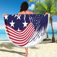 United States Cricket World Cup 2024 Beach Blanket USA Badge Eagle Make Champions LT9 - Wonder Print Shop