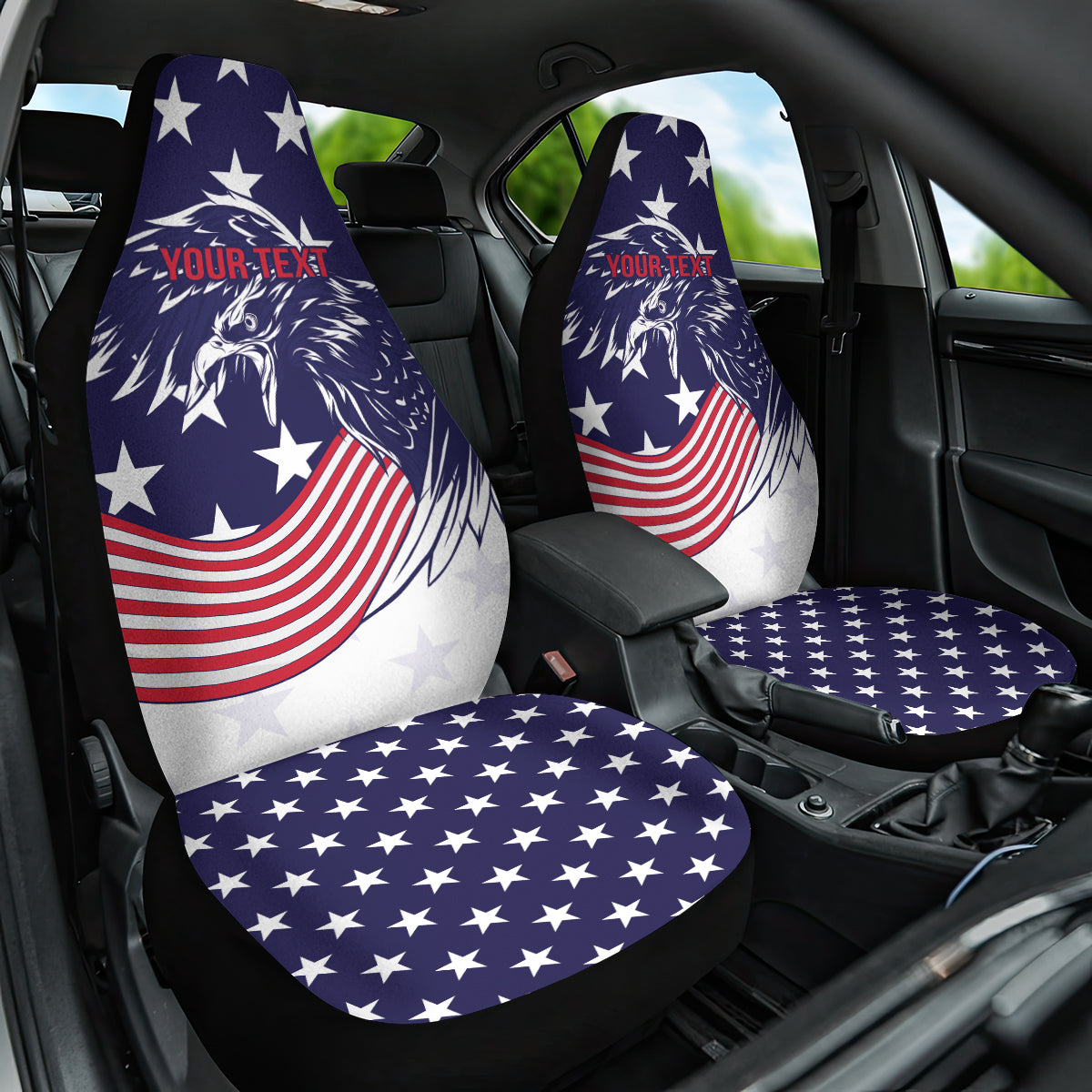 United States Cricket World Cup 2024 Car Seat Cover USA Badge Eagle Make Champions