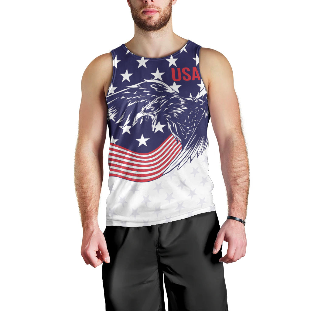 United States Cricket World Cup 2024 Men Tank Top USA Badge Eagle Make Champions - Wonder Print Shop