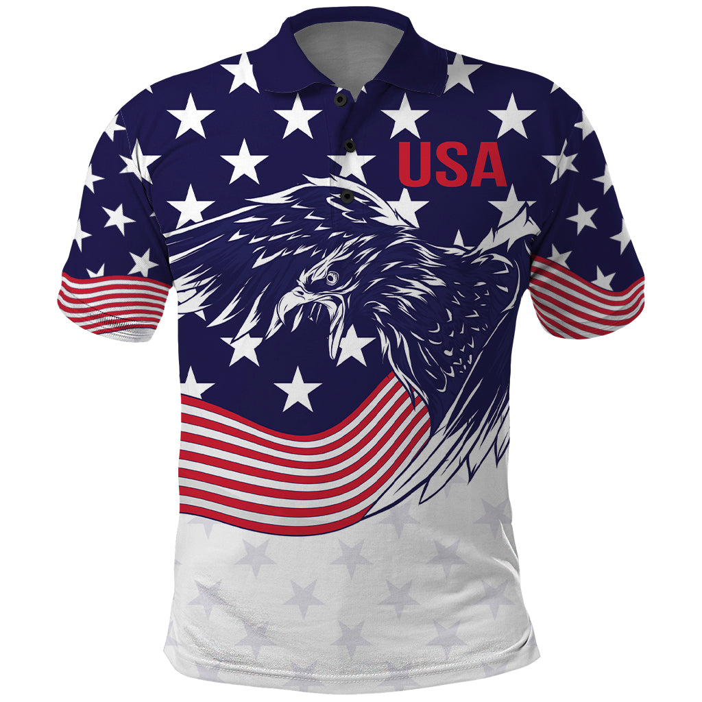 United States Cricket World Cup 2024 Polo Shirt USA Badge Eagle Make Champions