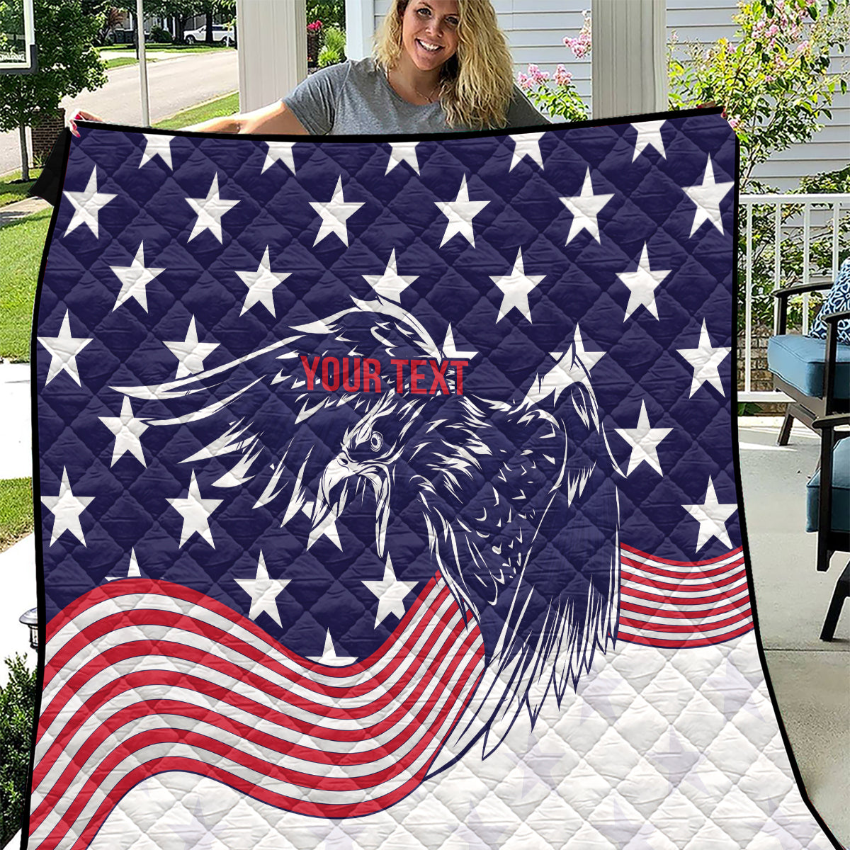 United States Cricket World Cup 2024 Quilt USA Badge Eagle Make Champions - Wonder Print Shop