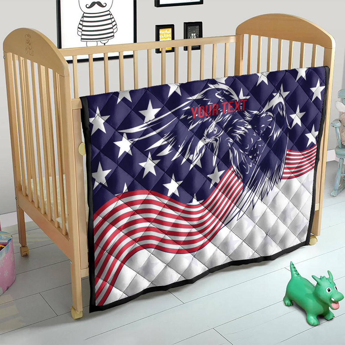 United States Cricket World Cup 2024 Quilt USA Badge Eagle Make Champions - Wonder Print Shop