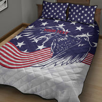 United States Cricket World Cup 2024 Quilt Bed Set USA Badge Eagle Make Champions - Wonder Print Shop