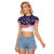 United States Cricket World Cup 2024 Raglan Cropped T Shirt USA Badge Eagle Make Champions - Wonder Print Shop