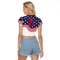 United States Cricket World Cup 2024 Raglan Cropped T Shirt USA Badge Eagle Make Champions - Wonder Print Shop