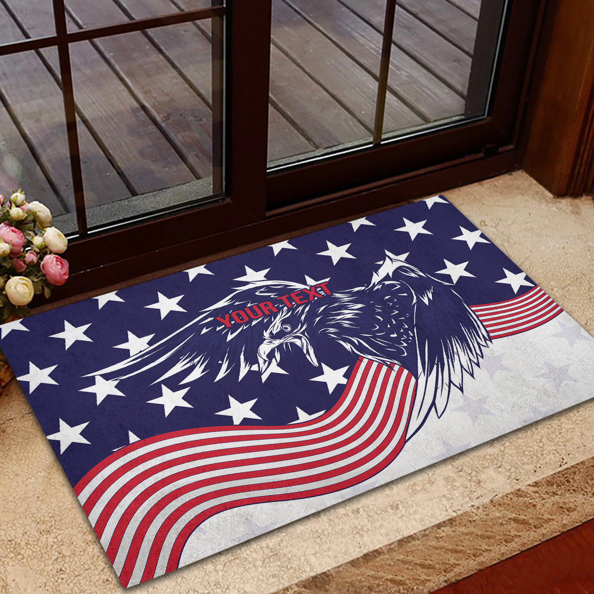 United States Cricket World Cup 2024 Rubber Doormat USA Badge Eagle Make Champions - Wonder Print Shop