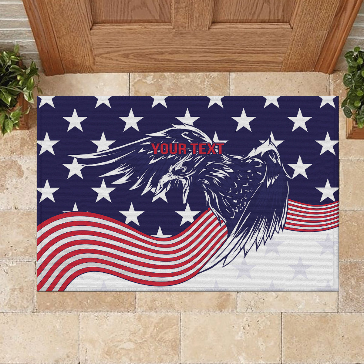 United States Cricket World Cup 2024 Rubber Doormat USA Badge Eagle Make Champions - Wonder Print Shop
