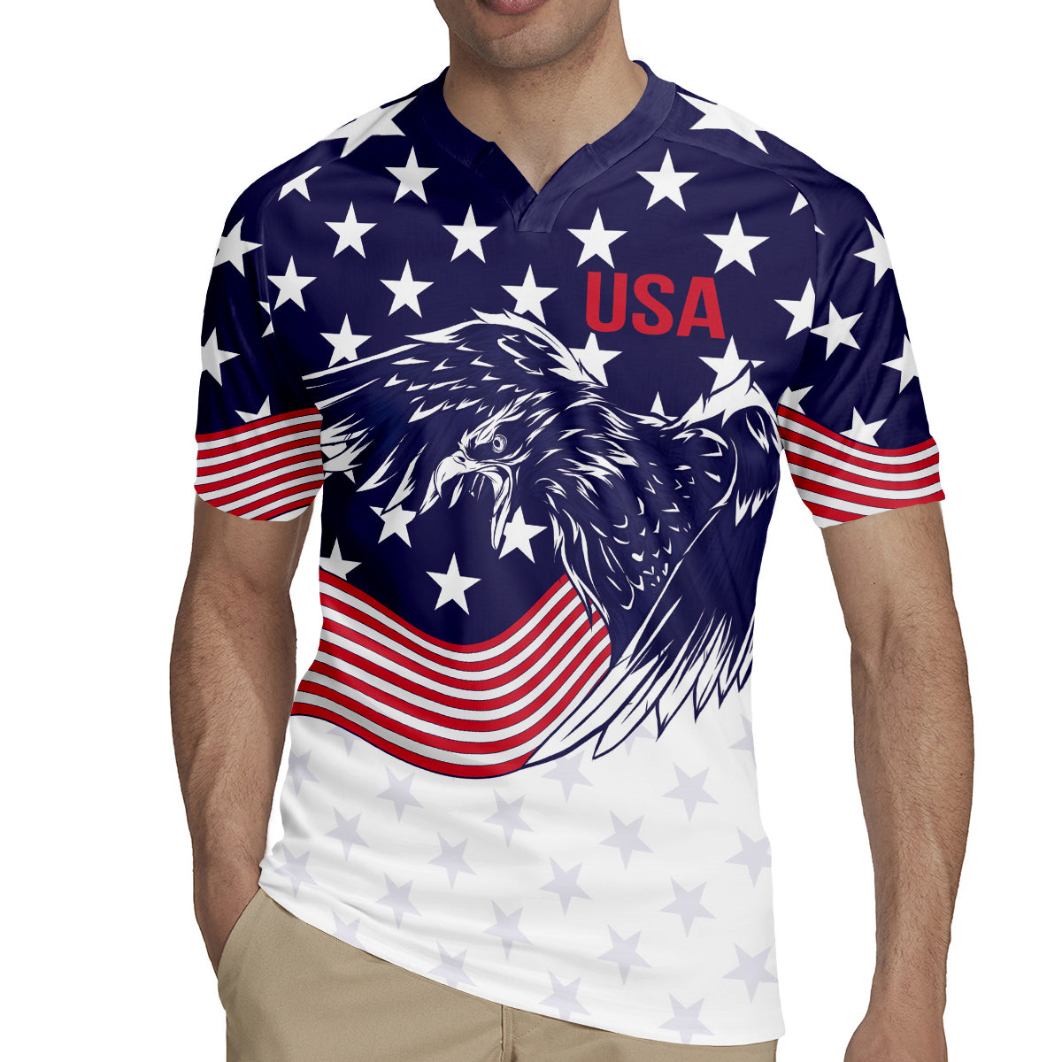 United States Cricket World Cup 2024 Rugby Jersey USA Badge Eagle Make Champions - Wonder Print Shop