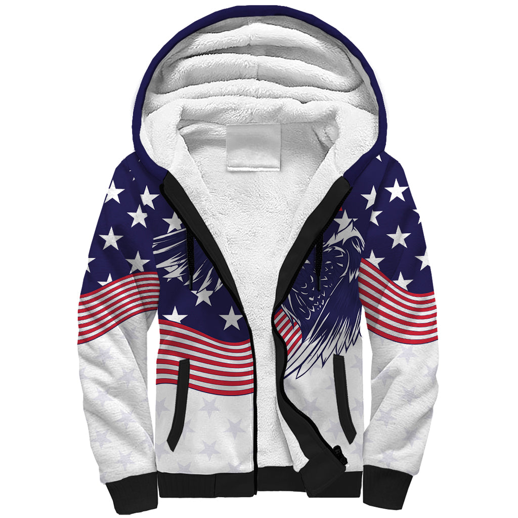 United States Cricket World Cup 2024 Sherpa Hoodie USA Badge Eagle Make Champions - Wonder Print Shop