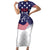 United States Cricket World Cup 2024 Short Sleeve Bodycon Dress USA Badge Eagle Make Champions - Wonder Print Shop
