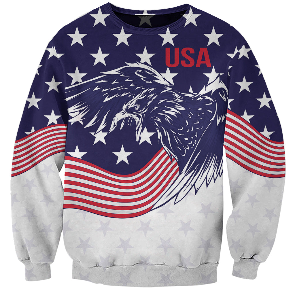 United States Cricket World Cup 2024 Sweatshirt USA Badge Eagle Make Champions - Wonder Print Shop